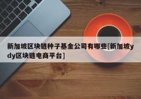 新加坡区块链种子基金公司有哪些[新加坡ydy区块链电商平台]