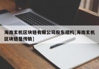 海南玄机区块链有限公司股东结构[海南玄机区块链是传销]