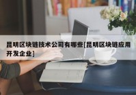 昆明区块链技术公司有哪些[昆明区块链应用开发企业]