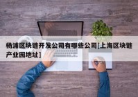 杨浦区块链开发公司有哪些公司[上海区块链产业园地址]