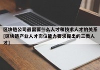 区块链公司最需要什么人才和技术人才的关系[区块链产业人才岗位能力要求提出的三类人才]