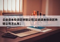 云启资本投资区块链公司[云启资本投资区块链公司怎么样]